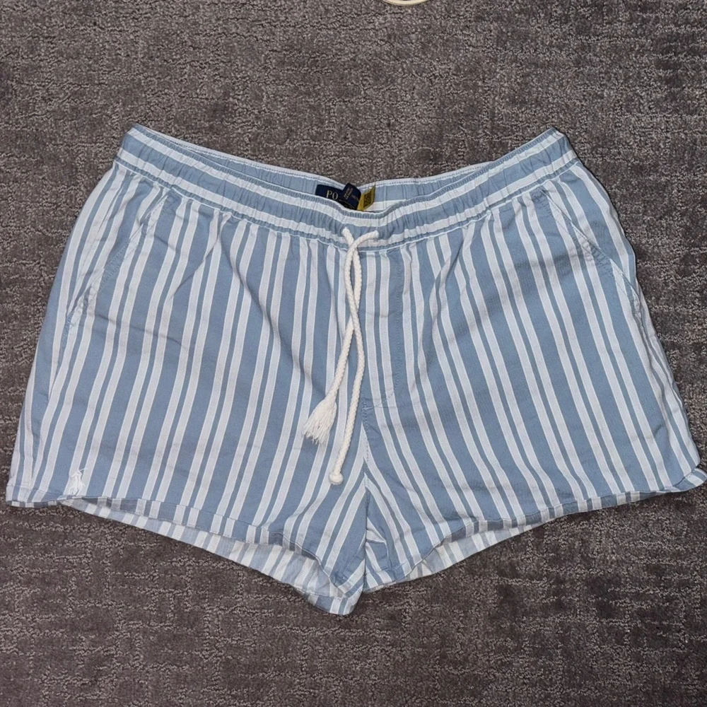 POLO
Ralph Lauren Light Blue Striped Shorts | Pre-Loved - Picture 9 of 9